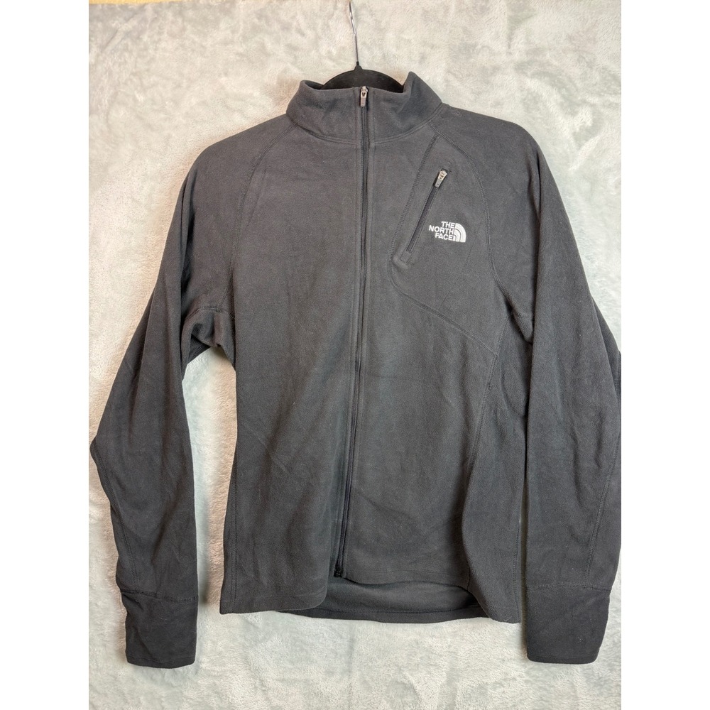 THE NORTH FACE Mens XS Black Fleece Full Zip Jacket Chest Pocket Outdoor